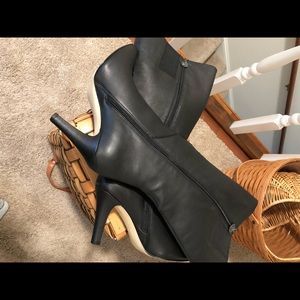 Leather wide calf boot-3 inch heels